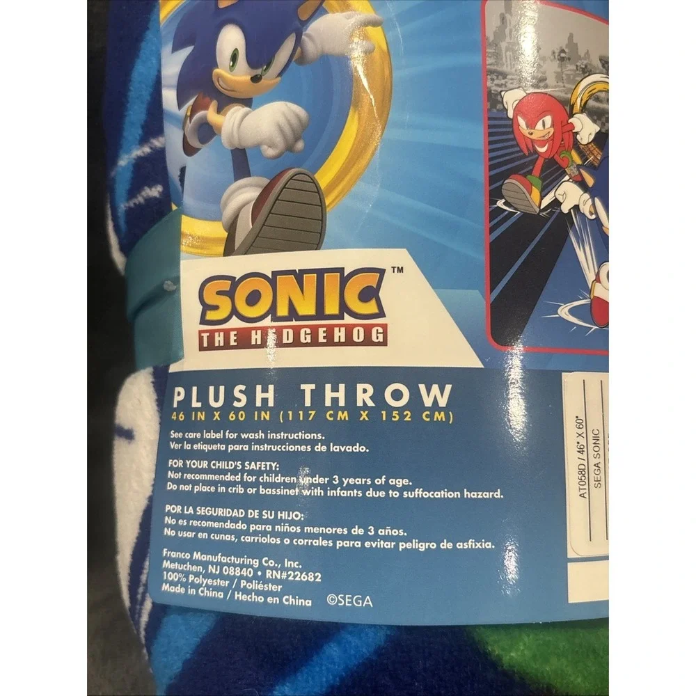 Sonic The Hedgehog Sonic Knuckles Tails Graphic Throw‎ Blanket 46